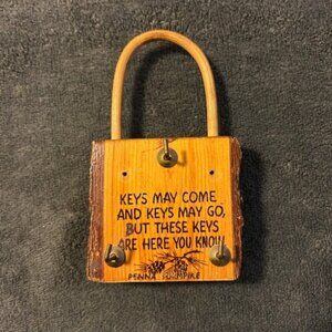 Vintage Hanging Wood Key Holder